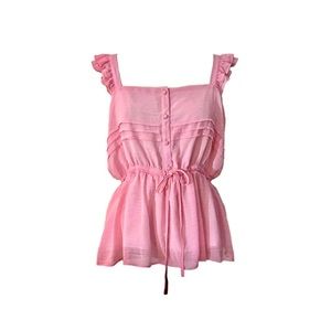[New with Tag] Boho Pink Button Front Pleats Tank Top orig.$135 size S
